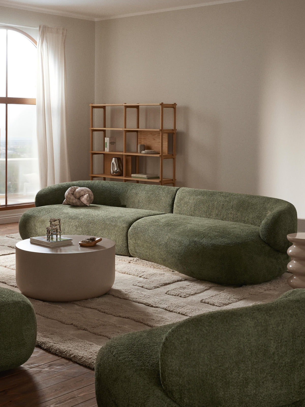 Alba Sofa (4-seater) in Teddy Bouclé — Green