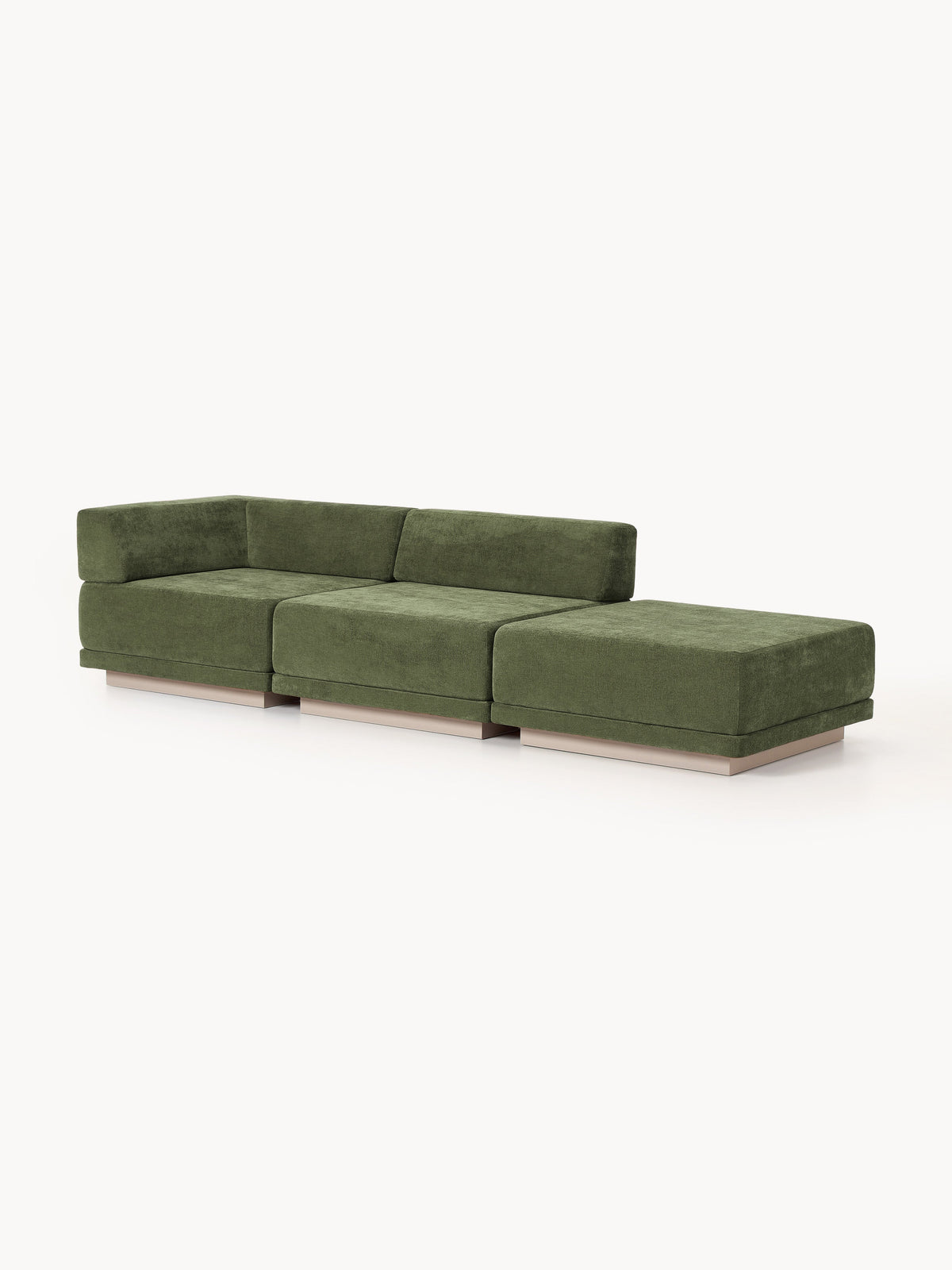 Colin Modular Sofa (4-seater) with Ottoman — Olive