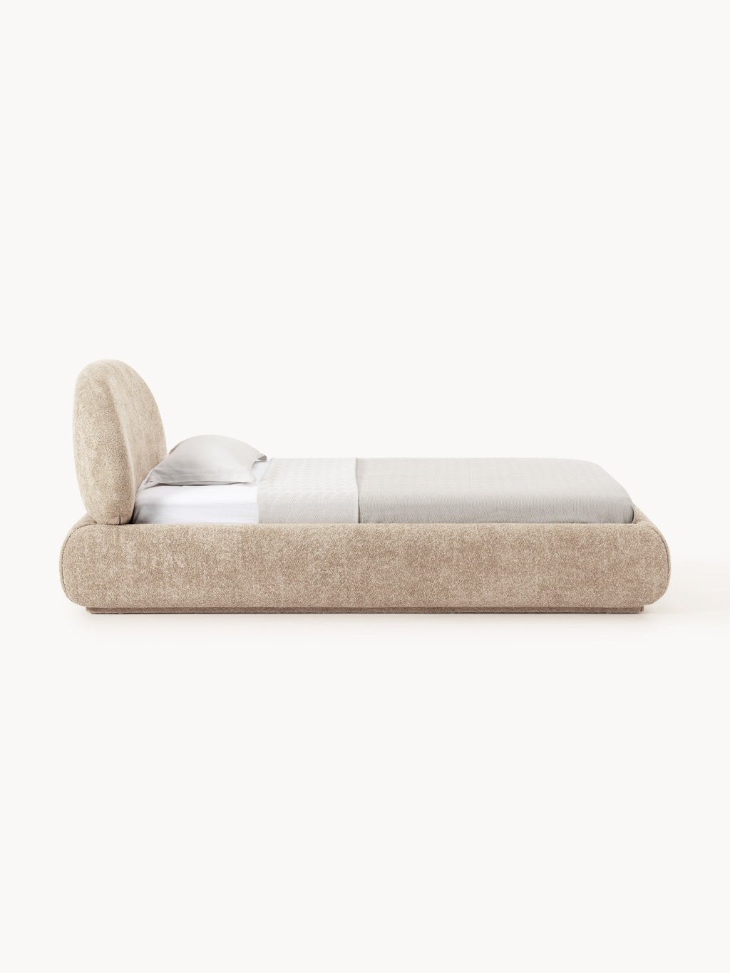 Alba Single Bed in Teddy Bouclé — Oatmeal