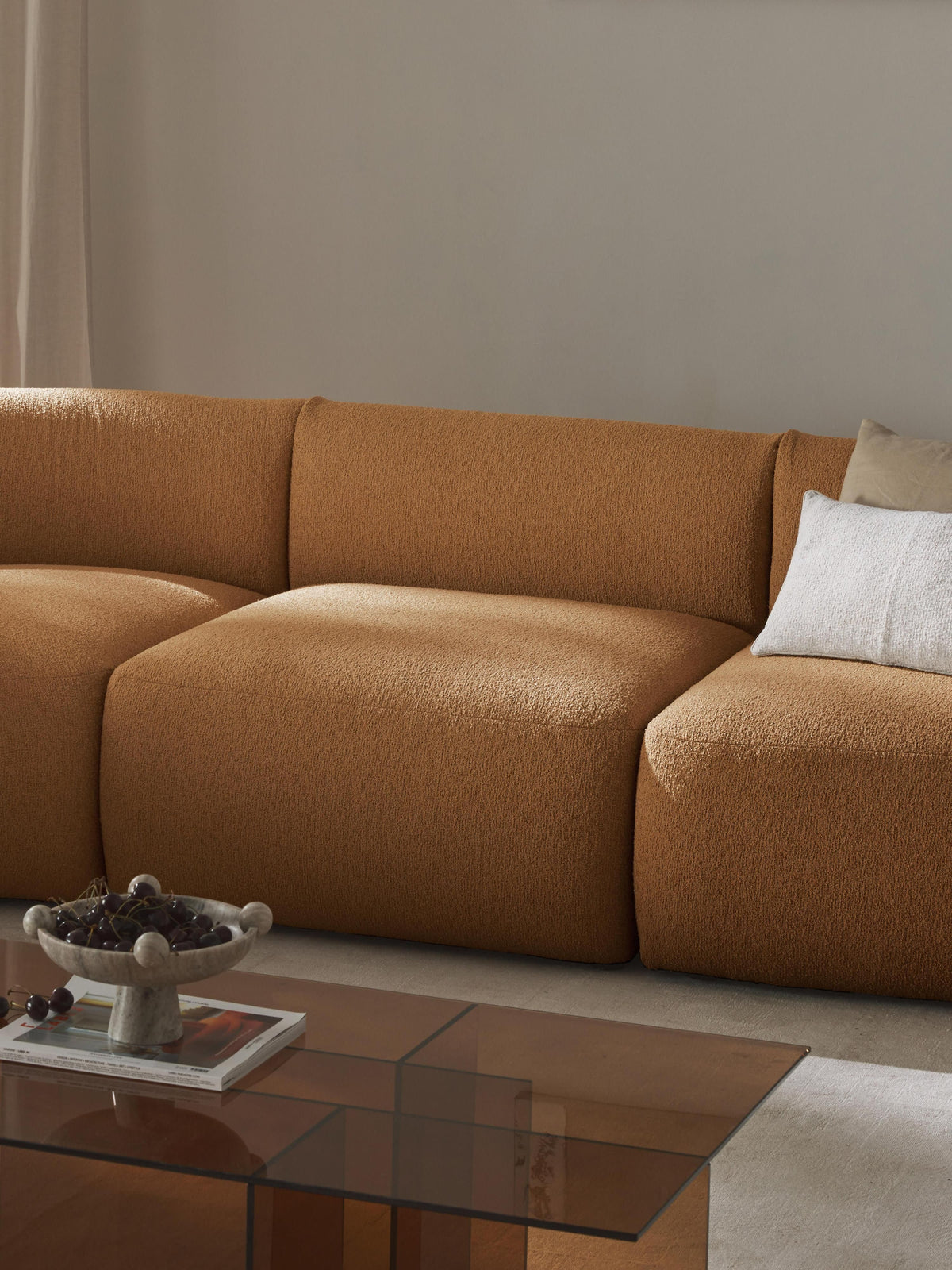 Sofia Bouclé Middle Module — Caramel