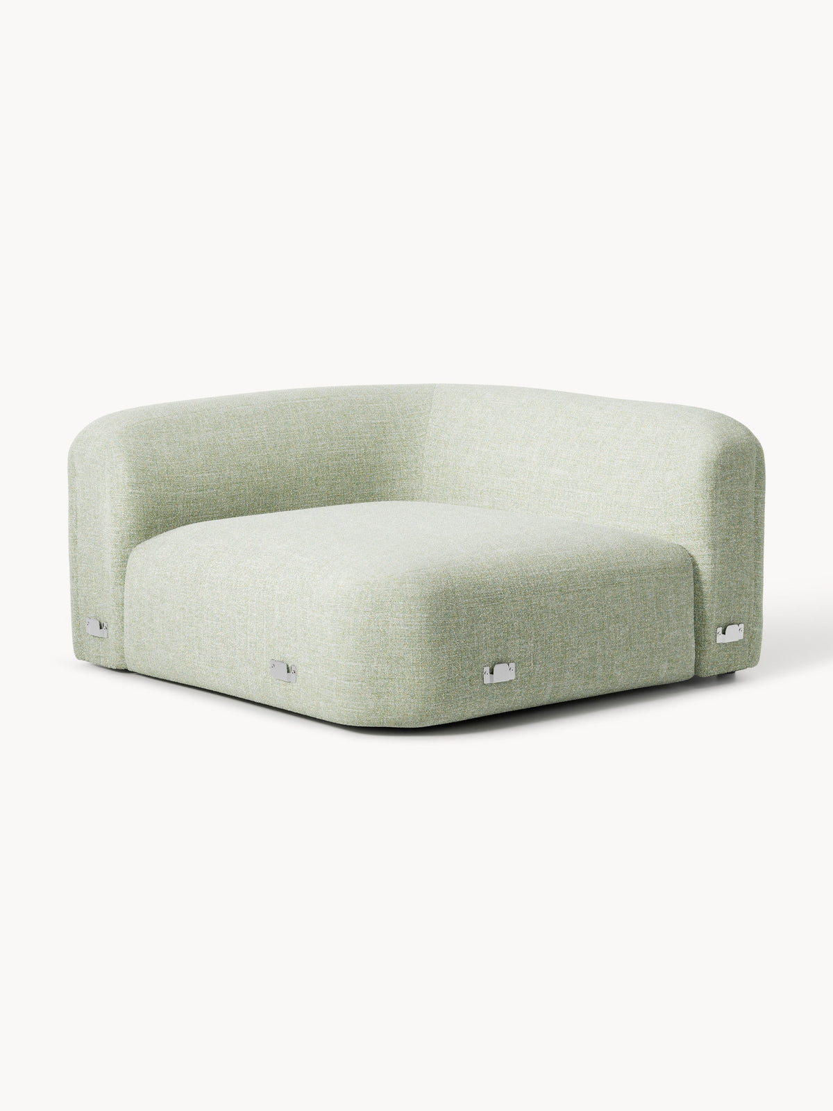Wolke Round Bouclé Corner Module — Oatmeal