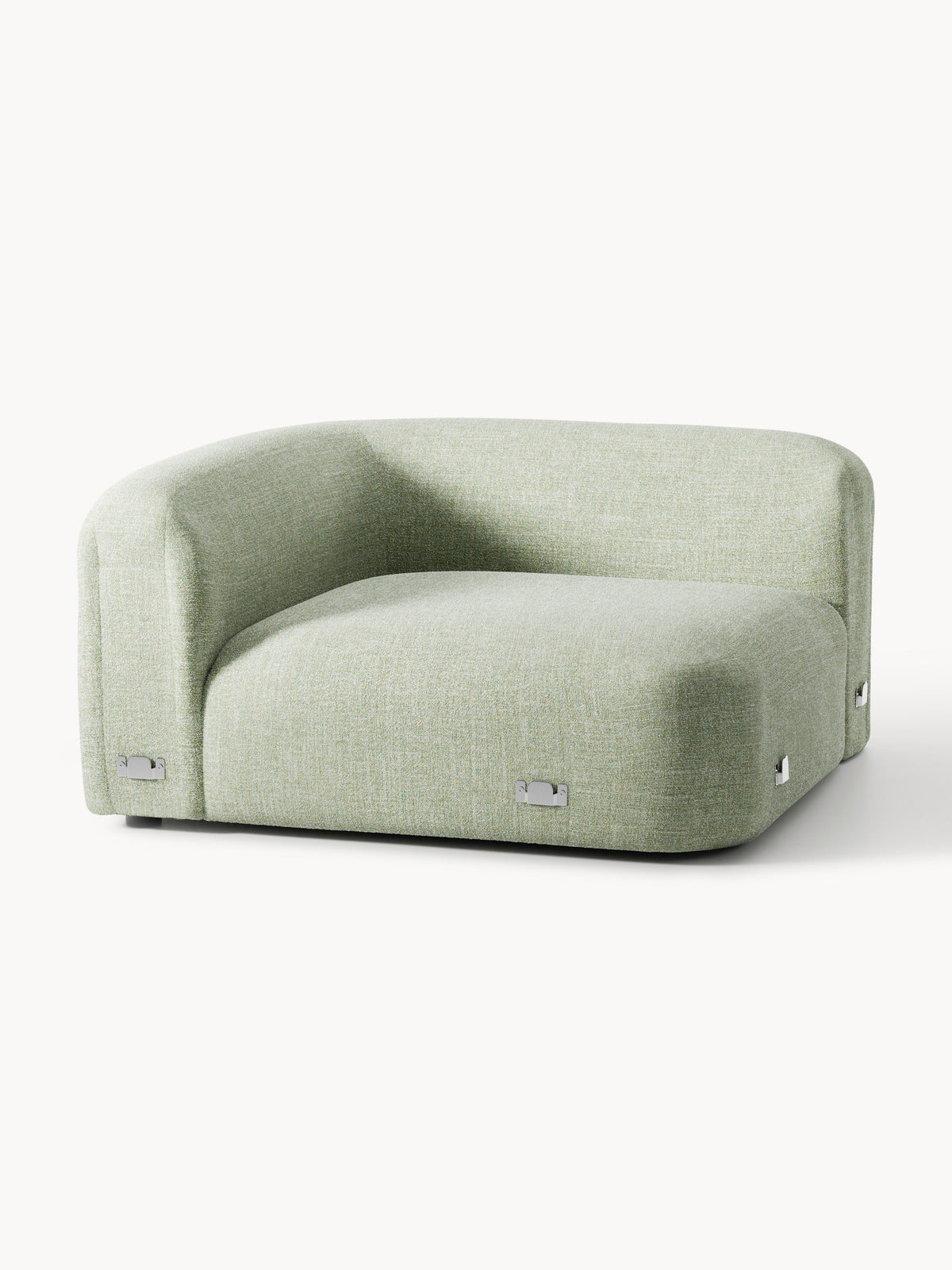 Wolke Round Bouclé Corner Module — Oatmeal