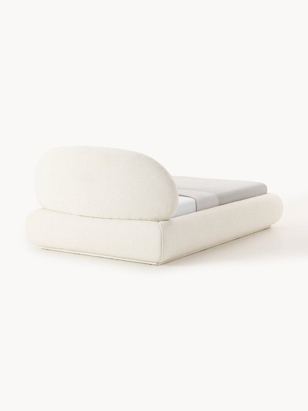 Alba Bouclé-Upholstered Single Bed — Off-White