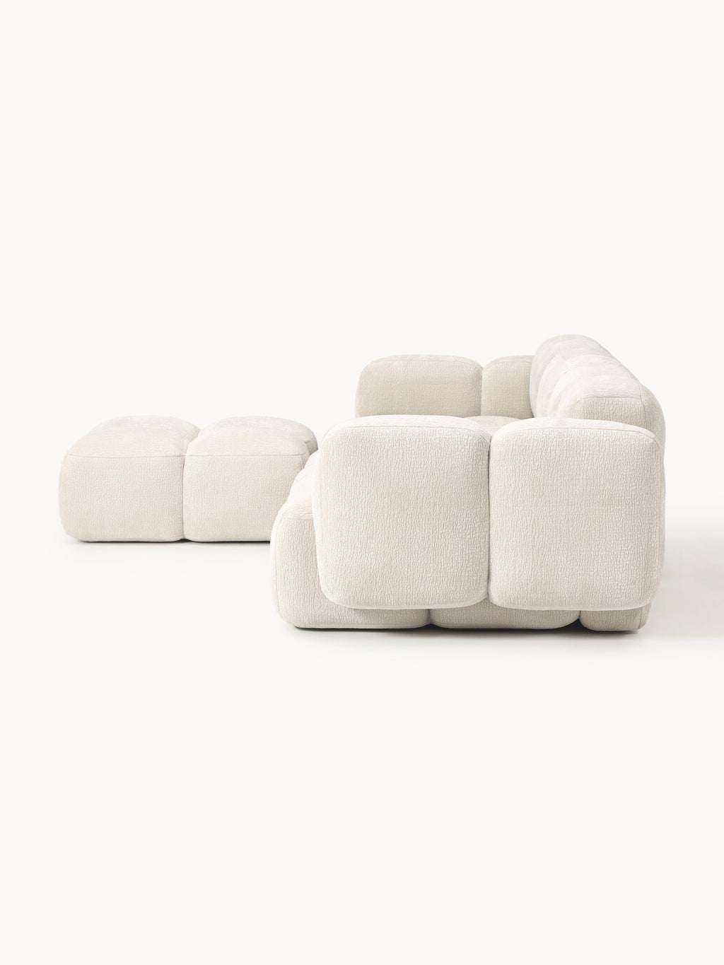 Tayla Modular Sofa (4-seater) with Ottoman (left/right) — Blush