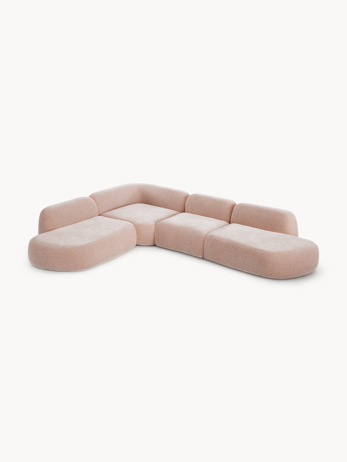 Wolke Modular XL Corner Sofa with Chaise Longue — Wheat