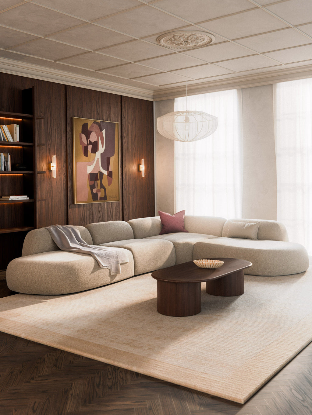 Wolke Modular XL Corner Sofa with Chaise Longue — Off-White