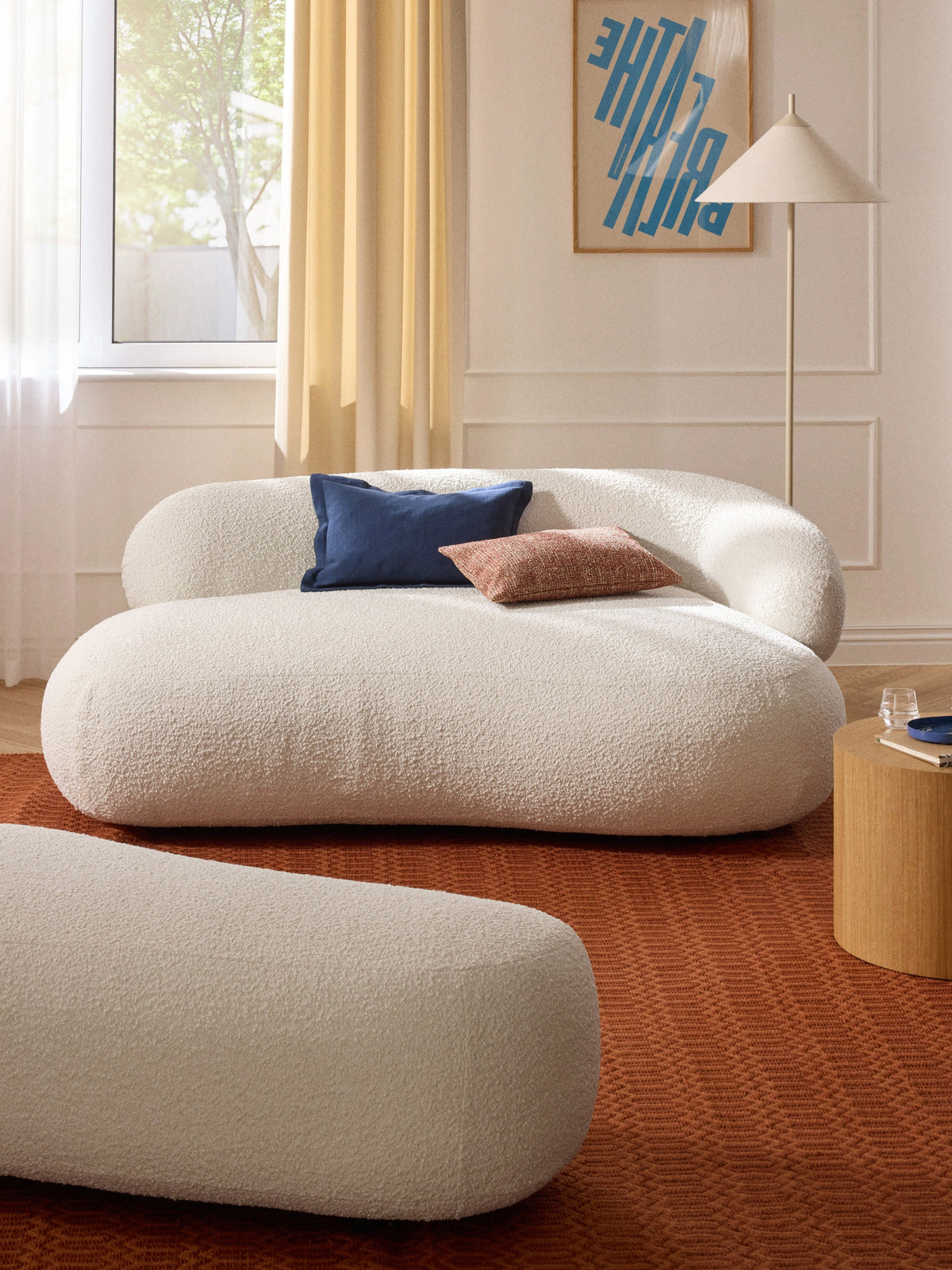 Alba Bouclé Sofa (2-seater) — Off-White