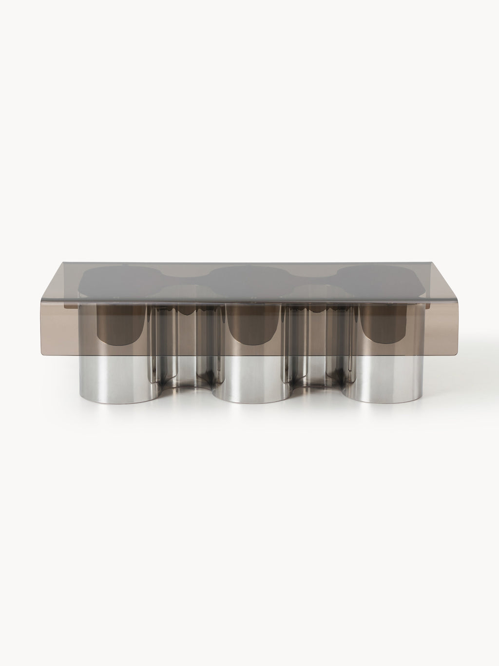 Jouri Coffee Table with Glass Top — Taupe