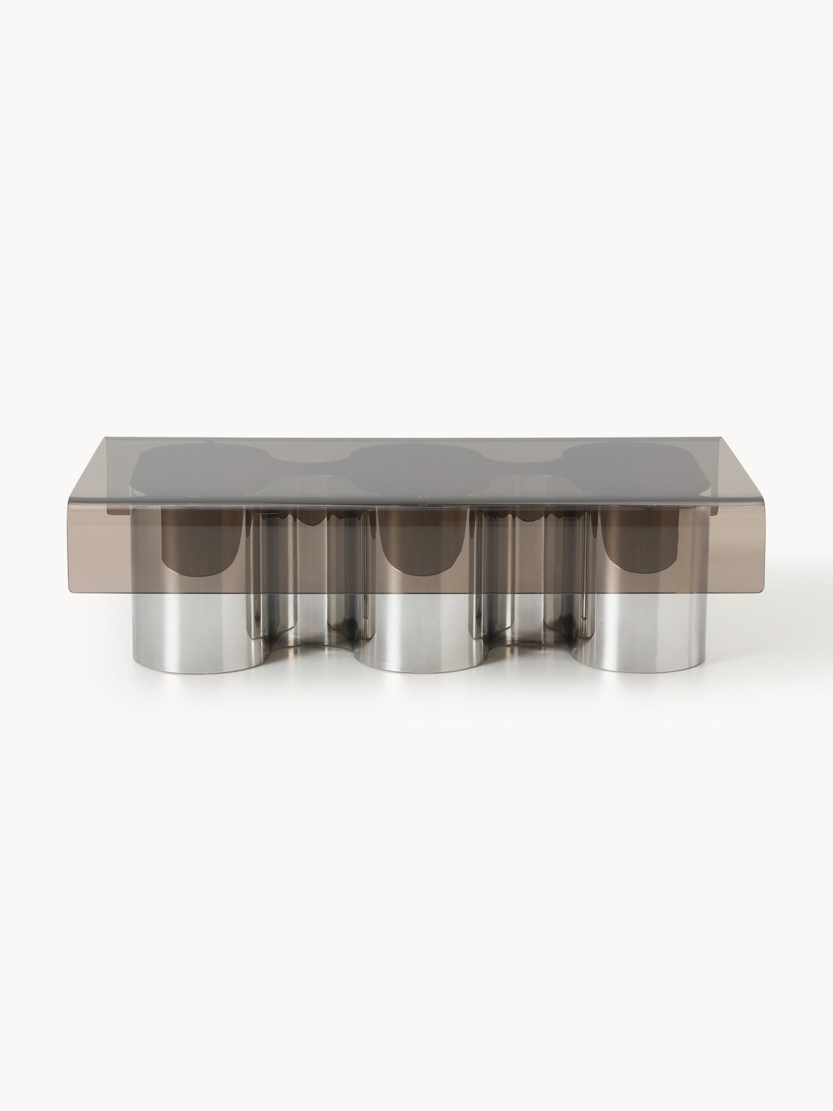 Jouri Coffee Table with Glass Top — Taupe