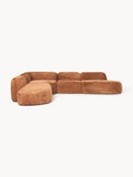 Wolke XL Modular Teddy Bouclé Corner Sofa with Chaise Longue — Camel