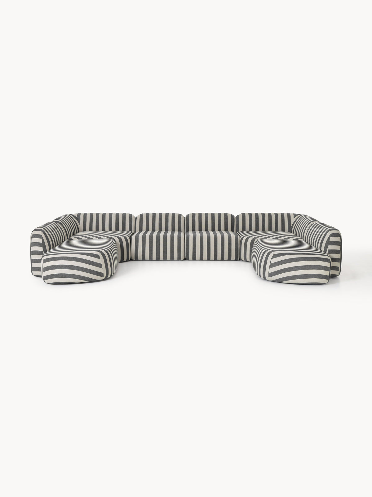 Wolke Modular Striped XL Sofa — Grey