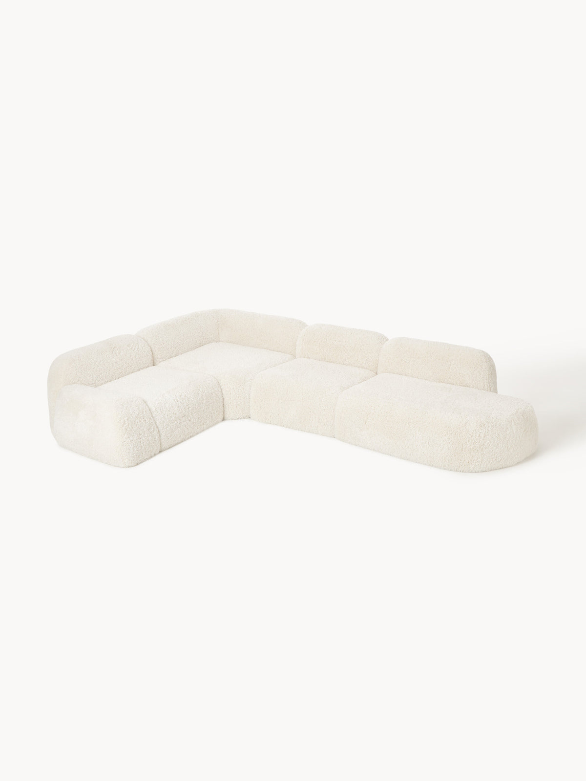 Wolke XL Modular Teddy-Corner Sofa with Chaise Longue — Off-White