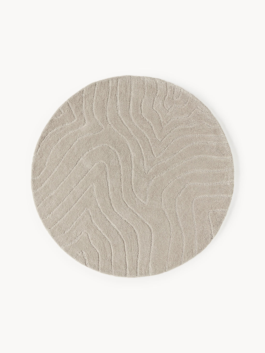 Aaron Round Wool Rug, Hand-Tufted