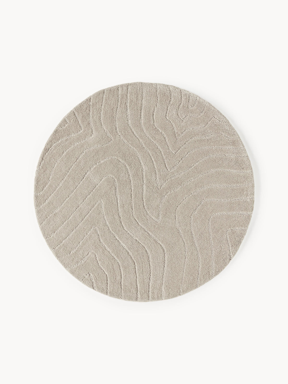 Aaron Round Wool Rug, Hand-Tufted