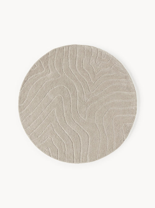 Aaron Round Wool Rug, Hand-Tufted