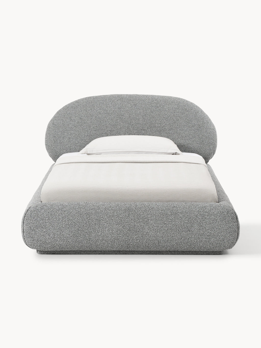 Alba Bouclé-Upholstered Single Bed with Storage — Lilac