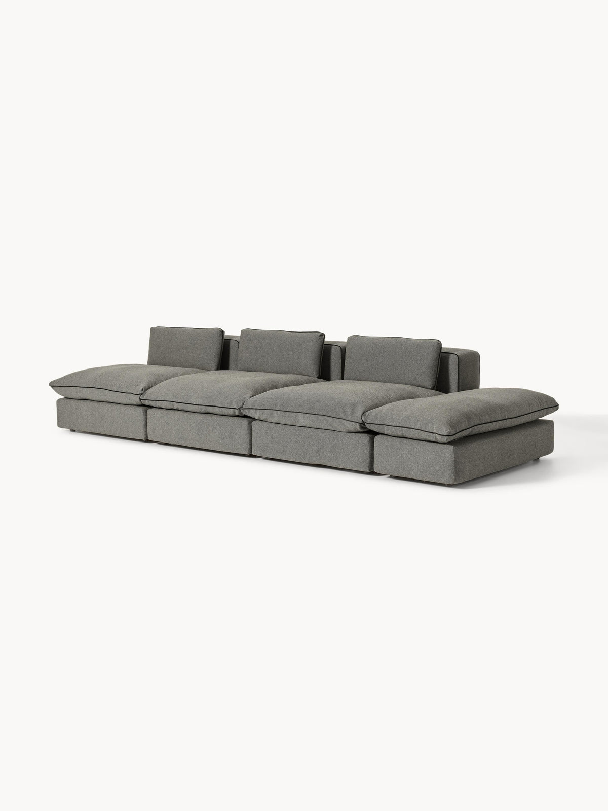Felix Modular XL Sofa (3-seater) with Ottoman — Dark Grey
